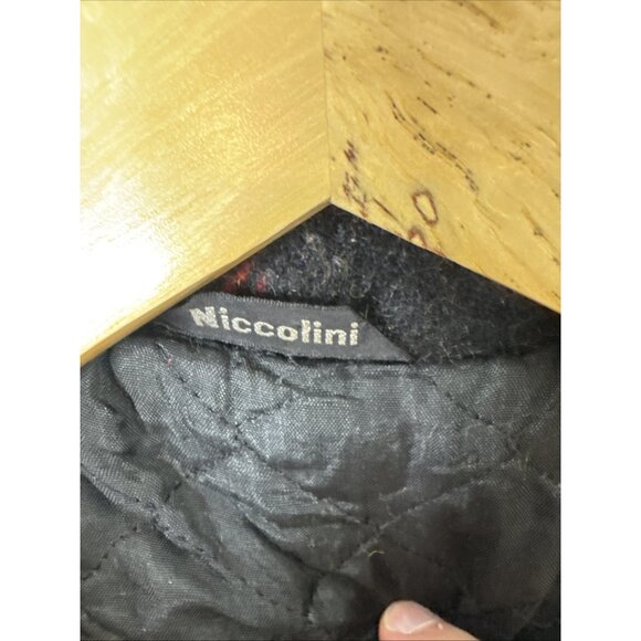 Vintage Niccolini Girls Wool Plaid Duffle Coat Hooded Yellow Black Red Youth XL - Picture 7 of 9